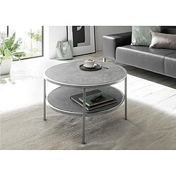 Pegane Table basse ronde en céramique et métal - diamètre 75 x Hauteur 45 cm pas cher