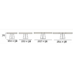 Avis Inside 75 Table repas extensible CROSS 10 couverts 160/254x98cm pied métal noir plateau chêne noueux