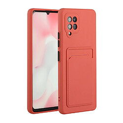 Coque en TPU Bien protégé souple avec porte-carte corail pour votre Samsung Galaxy A42 5G