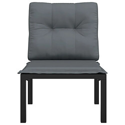 Avis Maison Chic Chaise de jardin avec coussin - Fauteuil d'extérieurs noir/gris résine tressée -MN96267