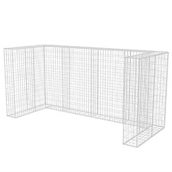 vidaXL Cadre de gabion de poubelle triple Acier 250 x 100 x 120 cm