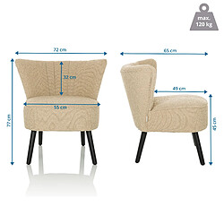 Acheter Fauteuil lounge / relax MANISO Tissu beige hjh LIVING