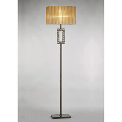 Luminaire Center Lampadaire Florence Rectangle avec Abat jour bronze 1 Ampoule laiton antique/cristal