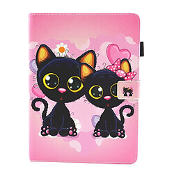 Etui en PU avec support deux chats pour votre Apple iPad 10.2 (2019)