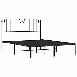 Acheter Maison Chic Cadre/structure de lit métal et tête de lit pour adulte - Lit Moderne Chambre noir 140x200 cm -MN45589