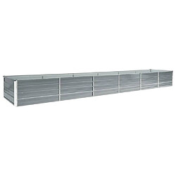 vidaXL Lit surélevé de jardin Acier galvanisé 480x80x45 cm Gris