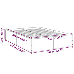 Vidaxl Cadre de lit chêne sonoma 140x200 cm bois d'ingénierie pas cher