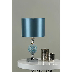 Avis Luminaire Center Lampe de table Elsa Chrome poli,miroir bleu 1 ampoule 50cm