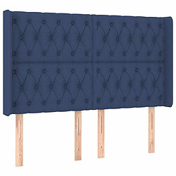 Avis Maison Chic Tête de lit scandinave à LED,meuble de chambre Bleu 147x16x118/128 cm Tissu -MN53939