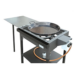 Acheter Visiodirect Barbecue Planche à gaz avec Chariot en Acier inoxydable coloris noir - 77 x 53 x 90 cm