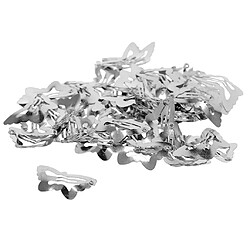 50x Papillons / Étoiles Snap Pinces À Cheveux Pince Pince Creuse Design Papillon Argent