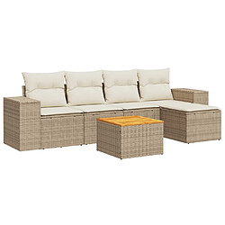 Maison Chic Salon de jardin avec coussins 6 pcs | Ensemble de Table et chaises | Mobilier d'Extérieur beige résine tressée -GKD25244