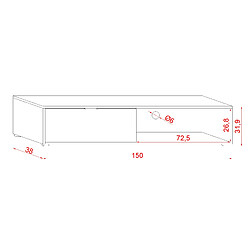 Acheter Vivaldi Meuble TV banc TV Comfy - 150 cm - chêne artisan