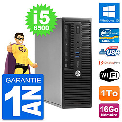 PC HP ProDesk 400 G3 SFF Intel Core i5-6500 RAM 16Go Disque 1To Windows 10 Wifi - Occasion