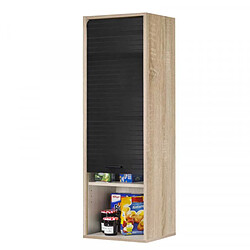 Dansmamaison Meuble de rangement de cuisine 1 rideau coulissant Noir/Bois taille M - NIDO