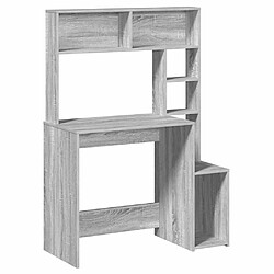 vidaXL Bureau avec étagères sonoma gris 100x45x140cm bois d'ingénierie