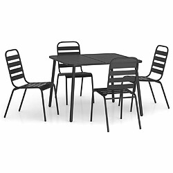 Maison Chic Ensemble de salle à manger de jardin 5 pcs,Table et chaises d'extérieur anthracite acier -GKD776231