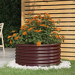 Maison Chic Jardinière,Bac à fleurs - pot de fleur de jardin Acier enduit de poudre 80x80x36 cm Marron -GKD31000