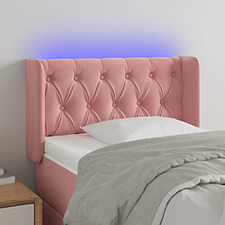 vidaXL Tête de lit à LED Rose 83x16x78/88 cm Velours