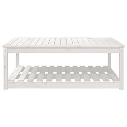 Maison Chic Table de jardin | Table d'extérieur blanc 121x82,5x45 cm bois massif de pin -GKD82625 pas cher