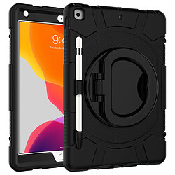 Coque en TPU antichoc avec béquille rotative à 360° tout noir pour votre iPad 10.2 (2019)/(2020)/(2021)