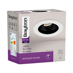 BRAYTRON Lot de 10 supports de spots Beta R3 rond blanc/noir MR16 GU10/GU5.3 pas cher