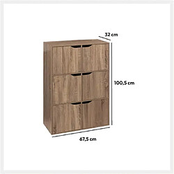 Five Simply Smart Etagère 6 cases de rangement avec portes Mix n' modul - Longueur 67,50 cm x Hauteur 100,50 cm - Marron pas cher