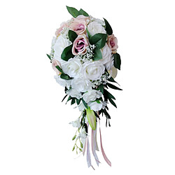 Acheter Mariage Main Bouquet De Mariée Tenant Fleurs Artificielles Blanc + Rose