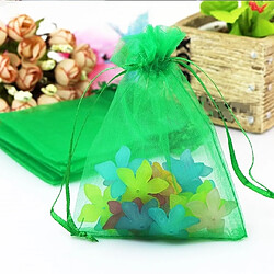 Wewoo Décorations de Fête 100 PCS Organza Gift Bags Bijoux Emballage Sac De Mariage Décoration De De MariageTaille 7x9cm D17 Vert