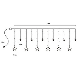 Rideau lumineux Moon in the Room ML48C 12 glaçons 138 LED 3m étoiles blanc chaud pas cher