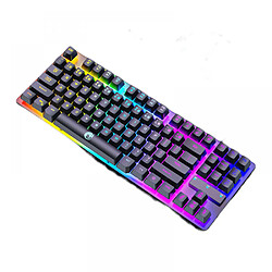 General Clavier de jeu, clavier d'ordinateur silencieux à rétroéclairage LED arc-en-ciel à 87 touches, touches multimédia, touches anti-ghosting, clavier filaire USB étanche pour PC Mac Xbox(noir)