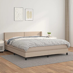 Maison Chic Structures de lit + matelas,Lit à sommier tapissier avec matelas Cappuccino 180x200 cm -MN41733