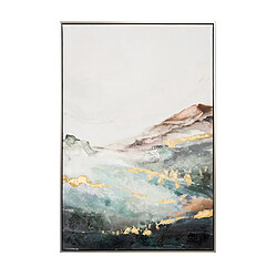 Pegane Ensemble de 2 tableaux peinture à l'huile sur toile, peinte murale avec cadre noir - Longueur 120 x Profondeur 4 x Hauteur 90 cm pas cher