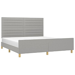 Avis Maison Chic Lit adulte - Cadre Structure de lit avec tête de lit Contemporain Gris clair 180x200 cm -MN52446