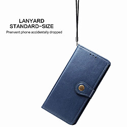 Acheter Wewoo Housse Coque Pour Galaxy Note10 Lite / A81 / M60s Boucle en cuir de couleur unie rétro de protection téléphone portable avec cadre photo et fente carte et portefeuille et fonction de support bleu