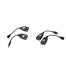 2Pair USB2.0 à RJ45 Lan Extension Câble Extender Adaptateur Réseau