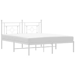 Maison Chic Cadre/structure de lit métal et tête de lit pour adulte - Lit Moderne Chambre blanc 160x200 cm -MN40336