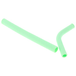 Avis 2pcs pailles droites flexibles réutilisables en silicone vert