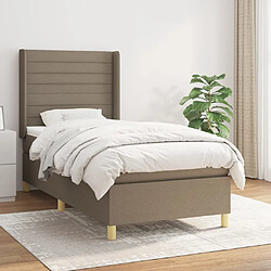 vidaXL Sommier à lattes de lit avec matelas Taupe 80x200 cm Tissu