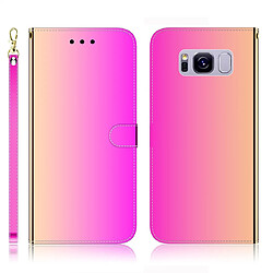 Wewoo Housse Coque Pour Galaxy S8 + Etui à rabat horizontal en surface imitation miroir avec fentes cartes et porte-cartes ainsi que portefeuille et lanière dégradé de couleur