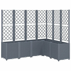 Maison Chic Jardinière,Bac à fleurs avec treillis - pot de fleur gris 160x120x140 cm PP -GKD52184