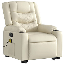 Avis Maison Chic Fauteuil Relax pour salon, Fauteuil inclinable de massage électrique crème similicuir -GKD36361