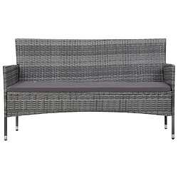 Avis vidaXL Salon de jardin 5 pcs avec coussins résine tressée gris