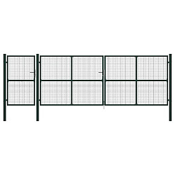 vidaXL Portail de jardin Acier 500 x 150 cm Vert