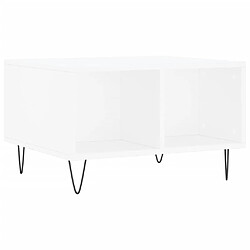 Maison Chic Table basse,Table Console Table d'appoint, Table pour salon Blanc 60x50x36,5 cm Bois d'ingénierie -MN43911