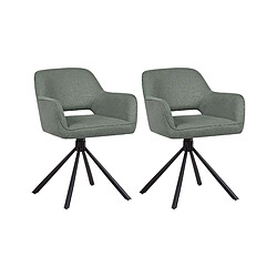 Beliani Lot de 2 chaises LOURES Tissu Vert foncé