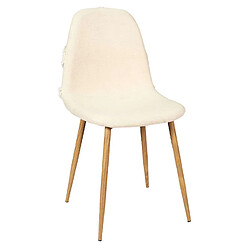 Avis The Home Deco Factory Chaise Faro tissu et pieds métal imitation bois - Beige