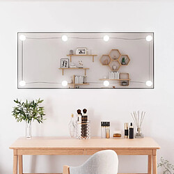 Maison Chic Miroir mural avec lumières LED | Miroir Décoration pour Maison Salle de Bain 40x100 cm verre rectangulaire -GKD23569