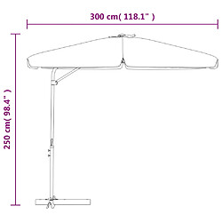 Acheter Helloshop26 Parasol d'extérieur avec mât en acier 300 cm taupe 02_0008193