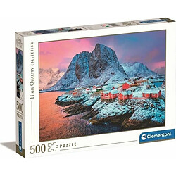 Clementoni - Hamnoy Village - Puzzle de 500 Pièces - Jeu de Patience et de Réflexion - Format Paysage - Image Net - Décoration - 49 x 36 Cm - À Partir de 14 Ans